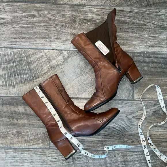 Vintage Goloboots in mid calf brown leather, 2.5”heel - Picture 9 of 9